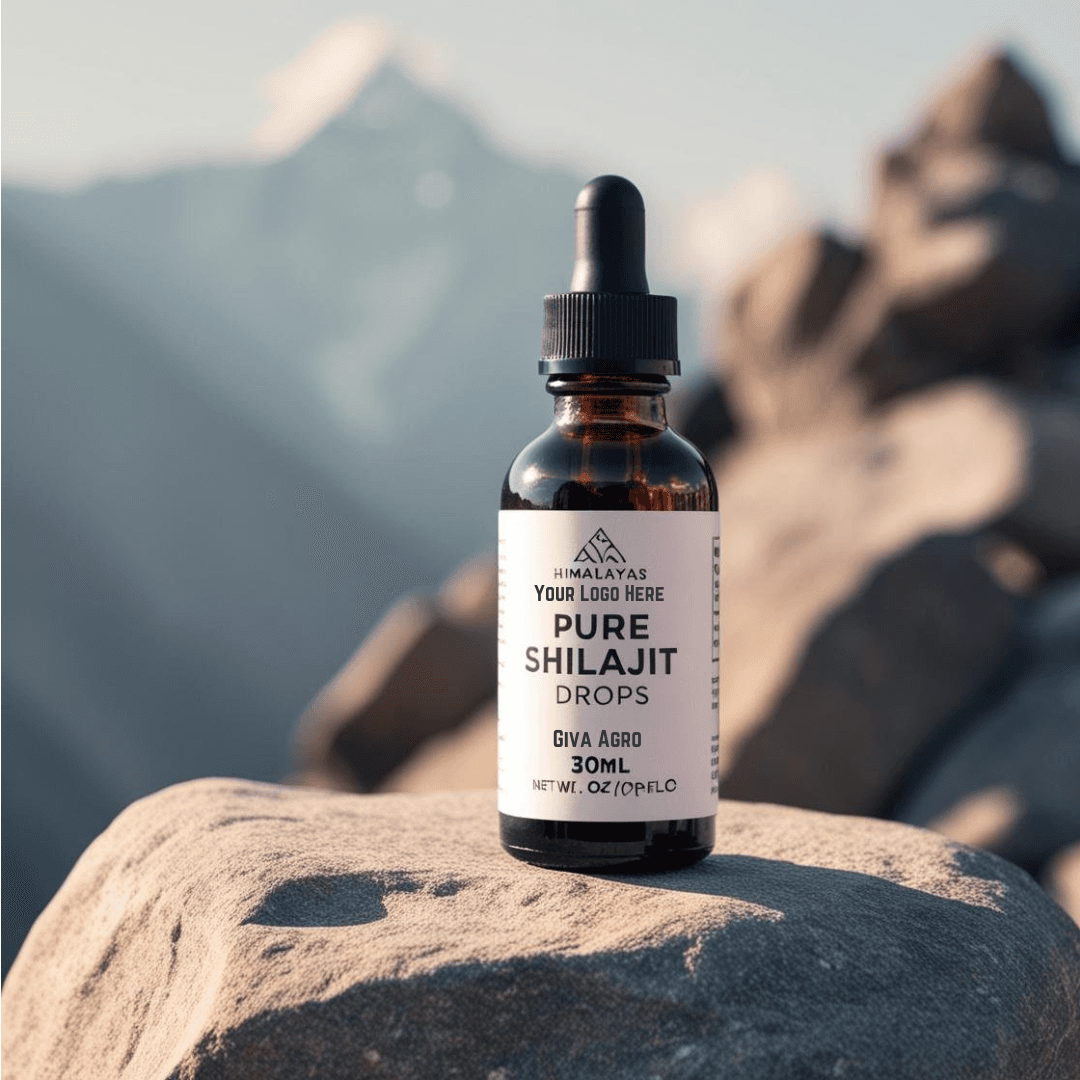 Elevate Your Brand with Giva Agro’s Private Labelled 100% Pure Shilajit Drops.